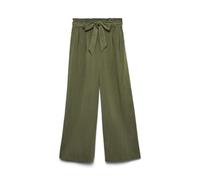 Paperbag-Hose VERO MODA "VMSYDNEY HW PAPERBAG ANKLE PANT NOOS", Damen, Gr. XL, Länge 32, kalamata, Web, Obermaterial: 53% Viskose, 35% Polyester, 12% Nylon, unifarben, knöchelfrei, Hosen Paperbag-Hose