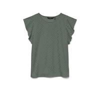 Vero Moda Damen T‑Shirt Vmtassa Sl Frill Top Noos Laurel Wreath S