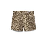 Shorts VERO MODA "VMTESS MR DENIM AOP SHORTS NOOS", Damen, Gr. L (40), N-Gr, silber mink aop:leopard, Web, Denim/Jeans, Obermaterial: 97% Baumwolle, 3% Elasthan, bedruckt, animal-print, modisch, regul