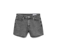 Jeansshorts VERO MODA "VMTESS MR SHORT DNM SHORTS MIX GA NOOS", Damen, Gr. S, N-Gr, grau (medium grau denim detail:cut hem), Denim/Jeans, Obermaterial: 99% Baumwolle, 1% Elasthan, kurz, Jeans Jeanssho