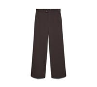 Anzughose VERO MODA "VMTEXAS MW STRAIGHT PANT NOOS", Damen, Gr. S, Länge 32, chocolate torte detail:melange, Web, Obermaterial: 75% Polyester, 21% Viskose, 4% Elasthan, meliert, normal, Hosen Anzughos