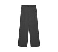 Anzughose VERO MODA "VMTEXAS MW STRAIGHT PANT NOOS", Damen, Gr. L (40), Länge 30, grau (dunkelgrau melange), Web, Obermaterial: 75% Polyester, 21% Viskose, 4% Elasthan, unifarben, normal, Hosen Anzugh
