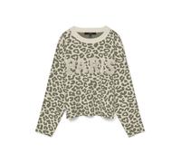 Strickpullover VERO MODA "VMTRES BIEN LS O-NECK PULLOVER", Damen, Gr. M, birch detail:with mermaid, Strick, Obermaterial: 52% Viskose, 28% Polyester, 20% Nylon, bedruckt, regular fit normal, Rundhals,