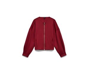 Vero Moda "VMUMA LS O-NECK ZIP BOMBER JRS" Materialmix, loose fit (99243548-XL) biking rot
