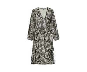 VERO MODA - VMVINA SONYA LS CALF WRAP DRESS WVN GA Black - Gr. - XL