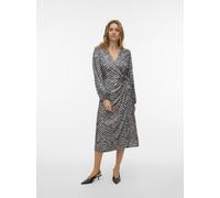 VERO MODA - VMVINA SONYA LS CALF WRAP DRESS WVN GA black - Gr. - XS
