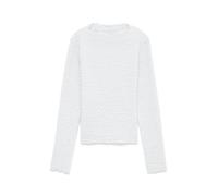 Langarmshirt VERO MODA "VMZIA LS FUNNEL NECK TOP JRS NOOS", Damen, Gr. XS, hellweiß, Jersey, Obermaterial: 60% Baumwolle, 35% Polyamid, 5% Elasthan, unifarben, regular fit normal, Rundhals, Shirts Lan