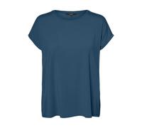 VERO MODA Women's VMAVA Plain SS TOP GAJRS NOOS Shirt, Moroccan Blue, 30W / 32L
