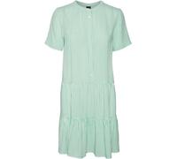 Vero Moda Women's VMBUMPY SS Short Dress WVN NOOS Kleid, Snow White/Stripes:Jade Cream, XS