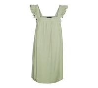 Vero Moda Women's VMHARPER SL Frill Short Dress Kleid, Reseda, L
