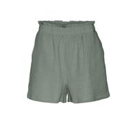 Shorts VERO MODA "VMNATALI HW SHORTS NOOS", Damen, Gr. XL (42), N-Gr, laurel wreath, Web, Obermaterial: 100% Baumwolle, unifarben, relaxed fit kurz, Hosen Shorts (27958627-XL) laurel wreath