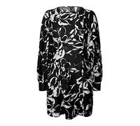 Vero Moda Women's VMPOLLIANA Inge LS Mini Dress WVN GA Kleid, Black/AOP:Polliana, L