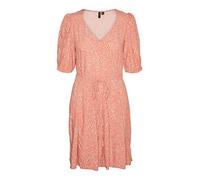 Vero Moda Women's VMSARA 2/4 Short Dress WVN Kleid, Irish Cream/AOP:Sara, M