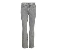 Vero Moda Women's VMSELMA HR Flared Slit Jeans RA204 Hose, Medium Grey Denim, 28W / 32L