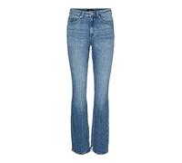 Vero Moda Women's VMSELMA HR Flared Slit Jeans RA336 Hose, Medium Blue Denim, 26W / 32L
