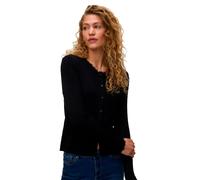 Strickjacke VERO MODA "VMWONDER LACE LS O-NECK CARDIGAN NOOS", Damen, Gr. XL, schwarz, Strick, Obermaterial: 78% Viskose, 22% Polyester, unifarben, regular fit, Rundhals, Strickjacken Strickjacke, Vis