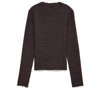 Langarmshirt VERO MODA "VMZIA LS FUNNEL NECK TOP JRS NOOS", Damen, Gr. XL, chocolate torte, Jersey, Obermaterial: 60% Baumwolle, 35% Polyamid, 5% Elasthan, unifarben, regular fit normal, Rundhals, Shi