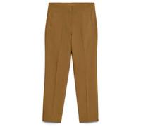 Anzughose VERO MODA "VMZOEY MW TAPERED PANT NOOS", Damen, Gr. 40, Länge 32, braun (butternut), Web, Obermaterial: 74% Polyester, 20% Viskose, 6% Elasthan, unifarben, lang, Hosen Anzughose, Materialmix