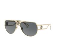 Versace Herren VE2225 100287 Sonnenbrillen Metall Gold Grau Pilot Normal