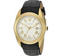 Versace Acron Herrenuhr Schwarz Leder Gold Stahl 42mm V-Sport II VFE130015