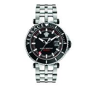Versace V-Race Diver Herrenuhr Silber Stahl Schwarzes Zifferblatt 46mm VEAK00318