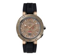 Versace V-Extreme Pro Dual Time Herrenuhr Schwarzes Armband Bronze 46mm VECN00319