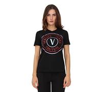 Versace Couture Jeans Couture Jeans Couture T-Shirt aus Baumwolle mit kurzen Ärmeln mit Maxi-Logo., Nero, X-Small