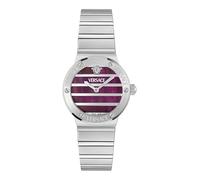 Versace Damen Analog Quarz Armbanduhr Greca Logo Pearl