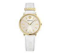Versace Damen Analog Quarz Uhr mit Leder Armband VE81003 19