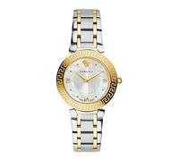 Versace Damen-Armbanduhr Analog Quarz 2 Zeiger mit zweifarbigem Edelstahlarmband V16060017, Gold, Daphnis