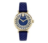 Versace Damen Armbanduhr Lady Lederarmband blau 35mm VE1CA0223