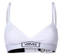 VERSACE Damen Bustier RIB - Triangel-Bralette, Rippstrick, Baumwoll-Stretch Weiß M