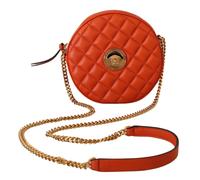 Versace Damen Rote Nappa-Leder Medusa Runde Umhängetasche Einheitsgröße