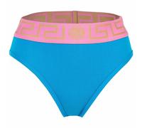 VERSACE Damen Slip - TOPEKA, High Leg, Unterwäsche, Organic Cotton, Bi-Stretch Blau/Rosa XL