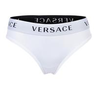 VERSACE Damen Slip - Unterwäsche, Unterhose, Baumwolle, Logobund, einfarbig XL Weiß
