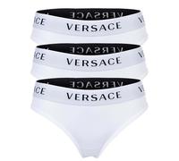 VERSACE Damen Slips 3er Pack - Unterwäsche, Unterhose, Baumwolle, Logobund, einfarbig Weiß 2XL