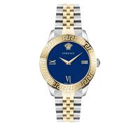 Versace Greca Signature Damenuhr gold/silber Edelstahl blau Zifferblatt 38mm VEV...
