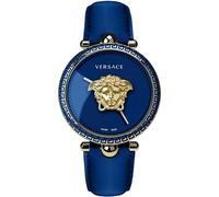 Versace Damen Armbanduhr PALAZZO 39 mm Leder Armband blau VECO021 22