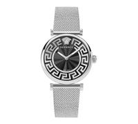 Versace Greca Chic Collection Luxus-Damenuhr mit silbernem Armband und schwarzem Zifferblatt, Schwarz, OS, Versace | Greca Chic, Schwarz, OS, Versace | Greca Chic, Schwarz, OS, Versace | Greca Chic