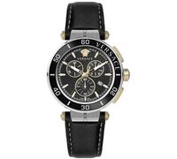 Versace Greca Chrono Herrenuhr silber schwarz