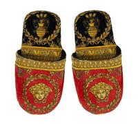 Versace Hausschuhe Frottee I Love Baroque, Größe:M, Farbe:Black/red