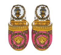 Versace Hausschuhe Frottee I Love Baroque, Größe:XL, Farbe:White/Fuchsia