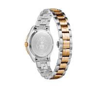 Versace Hellenyium GMT Herrenuhr Gold Silber Gehäuse Blaues Zifferblatt 42mm V11...