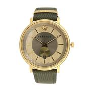 Versace Herren analog Quarz Uhr mit Leder Armband VBQ030017