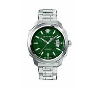 Versace - Herren-Armbanduhr Automatik Und Manuell Aufzug Mechanisch Mode Armband Und Gehäuse Aus Edelstahl Farbe Grau Analoges Zifferblatt Grün - VEAG00122