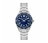 Versace - Herren-Armbanduhr Quarz Mode Armband und Gehäuse aus Edelstahl Farbe Grau Zifferblatt Analog Blau - VE3A00922