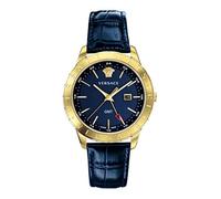 Versace Herren Armbanduhr Univers GMT blau, Gold 43 mm VEBK00318