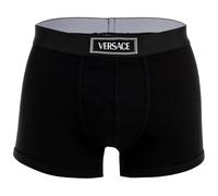 VERSACE Herren Boxershort - RIBBED, Short Trunk Tex Ribbed Cotton, Stretch Cotton, Logo Schwarz L