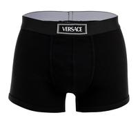 VERSACE Herren Boxershort - RIBBED, Short Trunk Tex Ribbed Cotton, Stretch Cotton, Logo Schwarz M