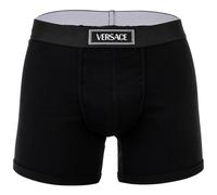 VERSACE Herren Boxershorts - RIBBED, Trunks, Stretch Cotton, Logo, einfarbig Schwarz / 2XL XXL Schwarz